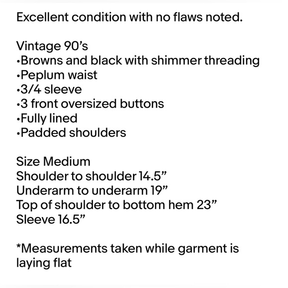 Vintage Semantiks Plaid Button Front Peplum Jacket Blazer Medium - Picture 9 of 9